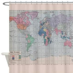 Rideau de douche carte du monde
