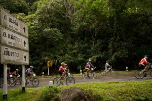 Course à vélo à Chiang Rai, Thaïlande