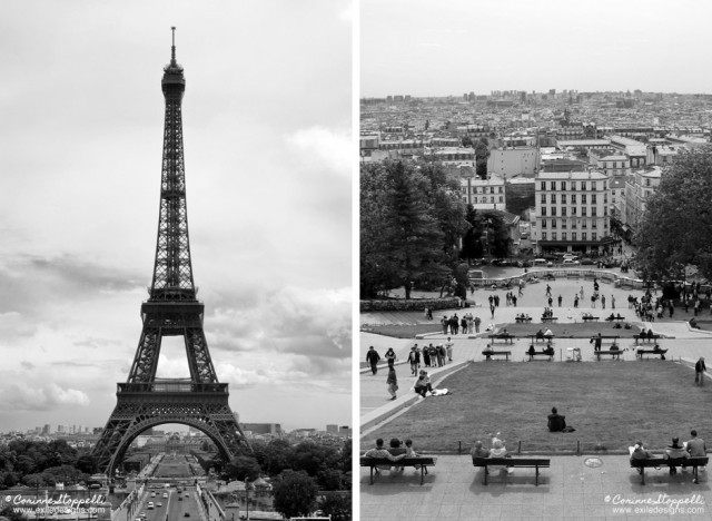 Tour Eiffel et butte de Montmartre