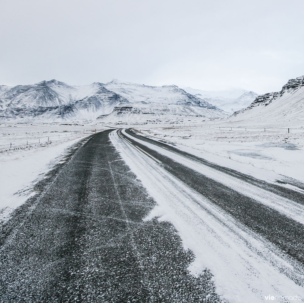 Condition des routes en Islande en hiver