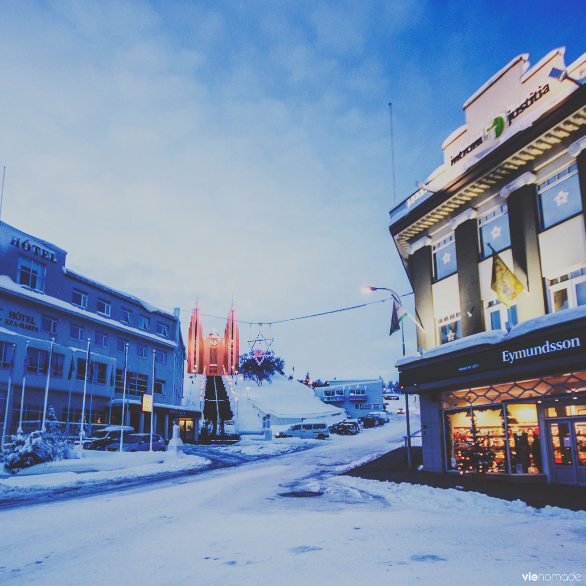 Akureyri en hiver, road trip Islande