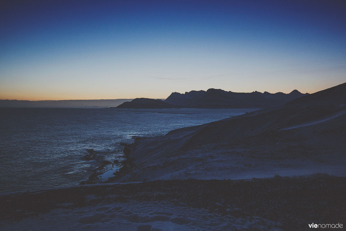 Fjords de l'est en Islande, en hiver