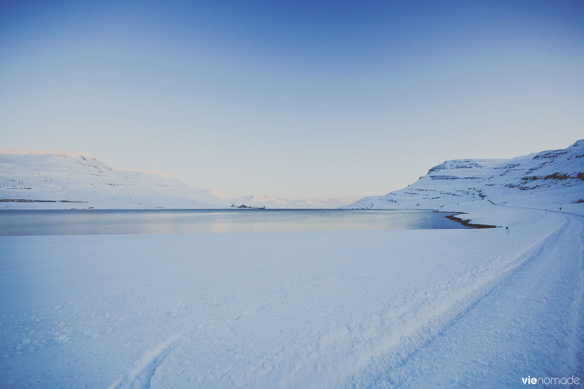 Fjords de l'est en Islande, en hiver