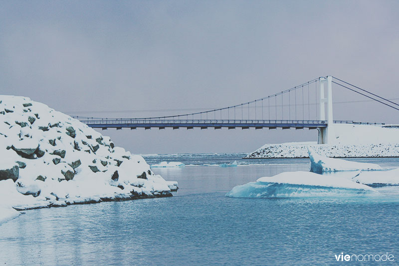 Islande: glacier Vatnajokull en hiver