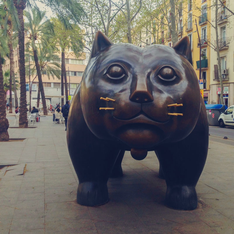 Chat de Botero à Barcelone