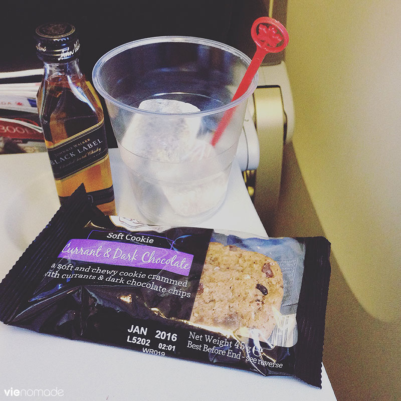 Snacks sur le vol Air Canada Paris-Montréal