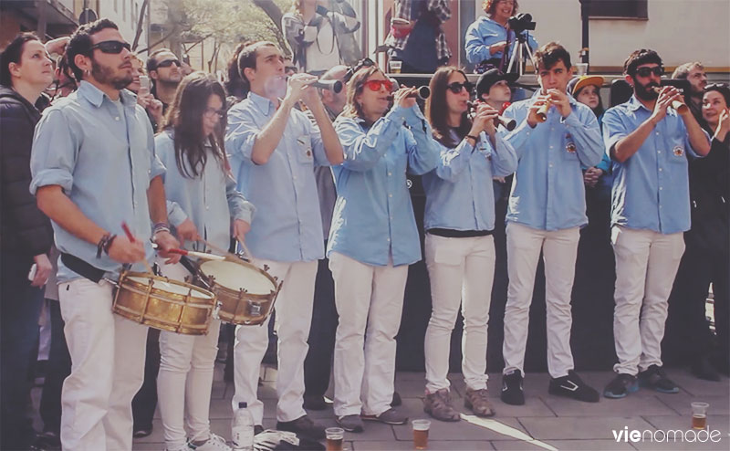 Les musiciens des castellers, Barcelone