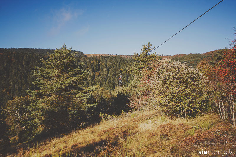 Auvergne, la tyrolienne de Prabouré