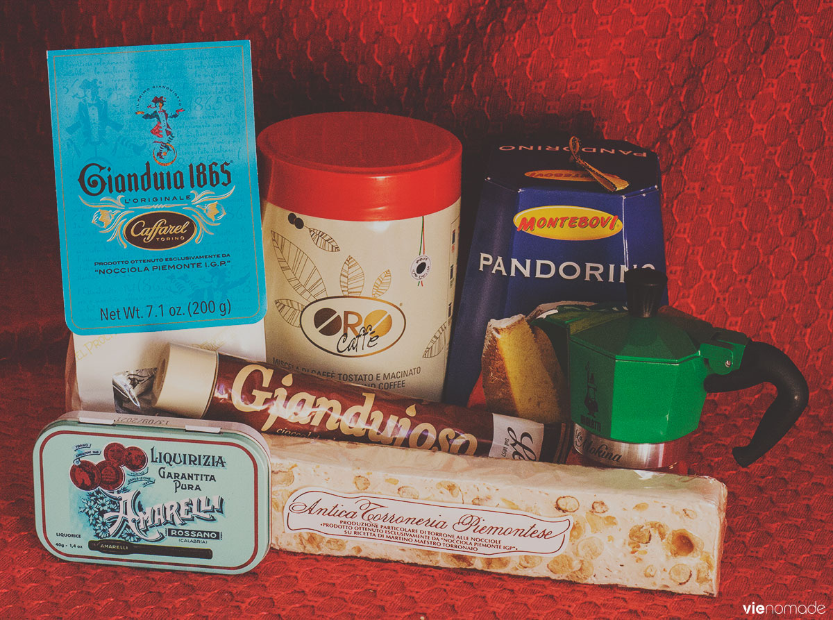 Sucreries italiennes: gianduiotti, torrone, réglisses, etc.