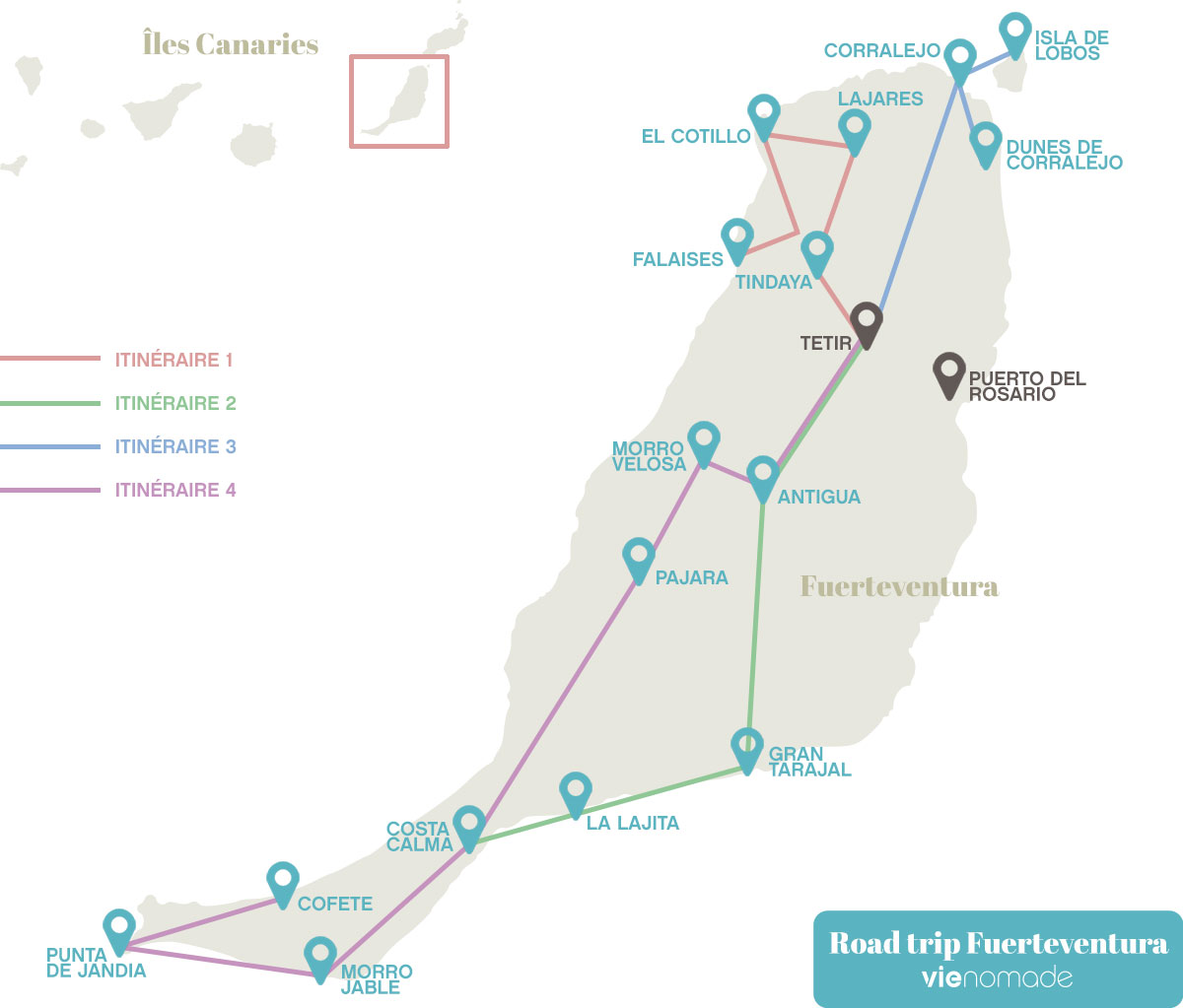 Road trip à Fuerteventura, l'itinéraire