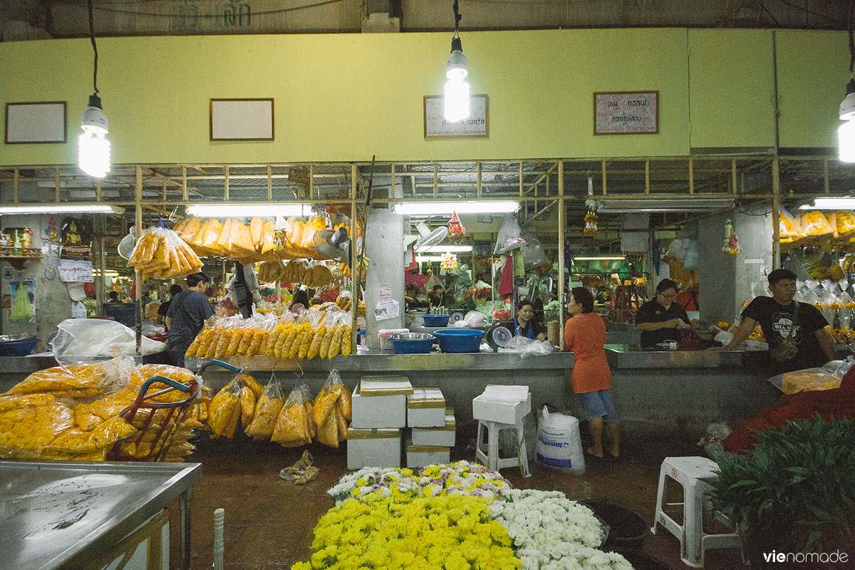 Pak Khlong, marché aux fleurs de Bangkok