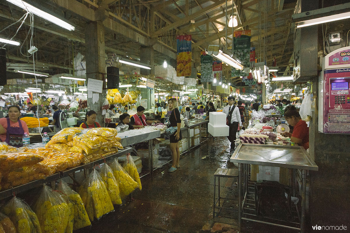 Pak Khlong, marché aux fleurs de Bangkok