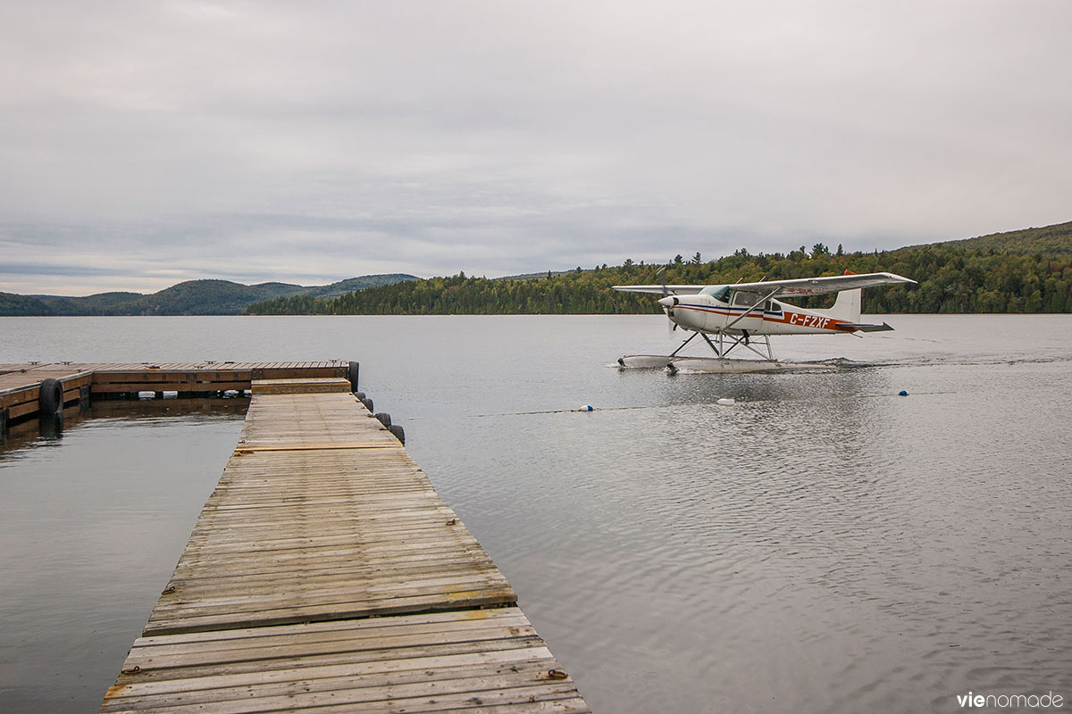 Vol en hydravion au Québec, à Sacacomie