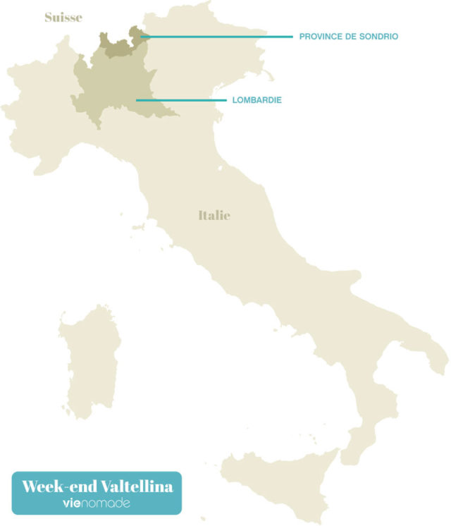 La Valtellina se trouve au coeur des Alpes, dans la province de Lombardie, en Italie