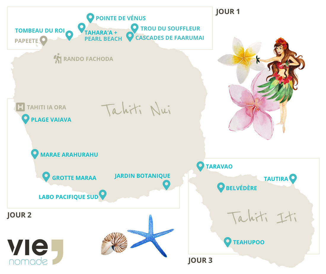 Carte de Tahiti